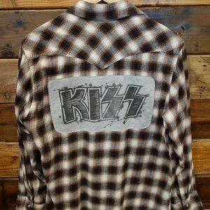 One-of-a-Kind KISS Custom Vintage Wrangler Flannel (Unisex - Men's M)